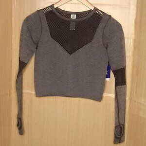 Joy Lab Womens New Grey Cropped Slim Activewear Top Medium